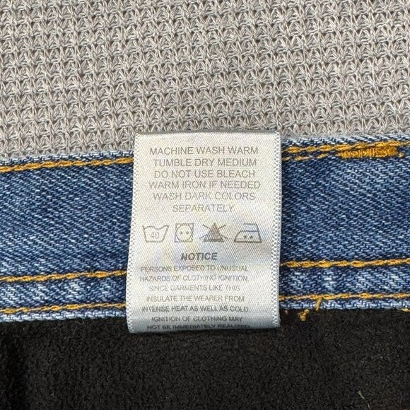 Key Jeans Mens Blue Denim Straight Leg Pants Flannel Lined Pockets Size 34X32 - Picture 8 of 12